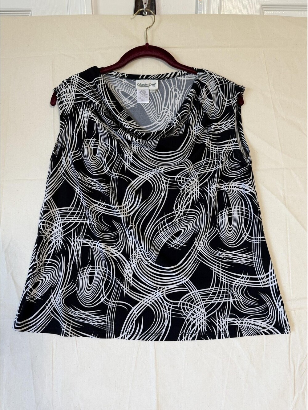 Coldwater Creek Black and White Sleeveless Top Size M